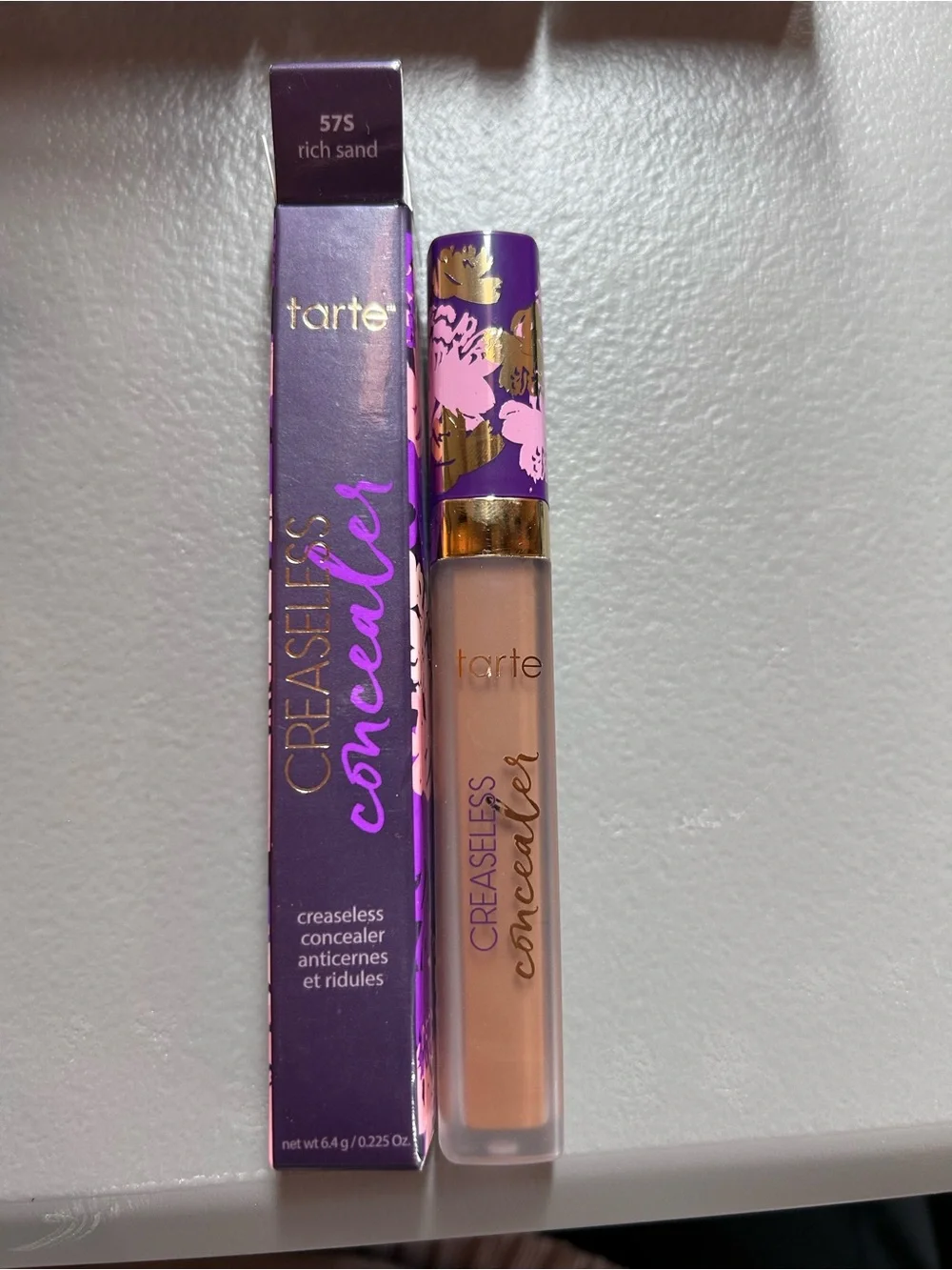 tarte Creaseless Concealer - Purple & Pink Cap, Rich Sand Shade